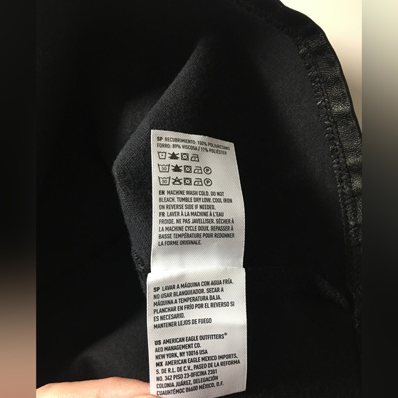 American Eagle Black Skater Faux Leather Mini Skirt - Picture 8 of 11